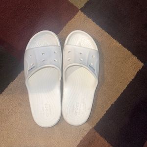 White crocs size 10, worn,